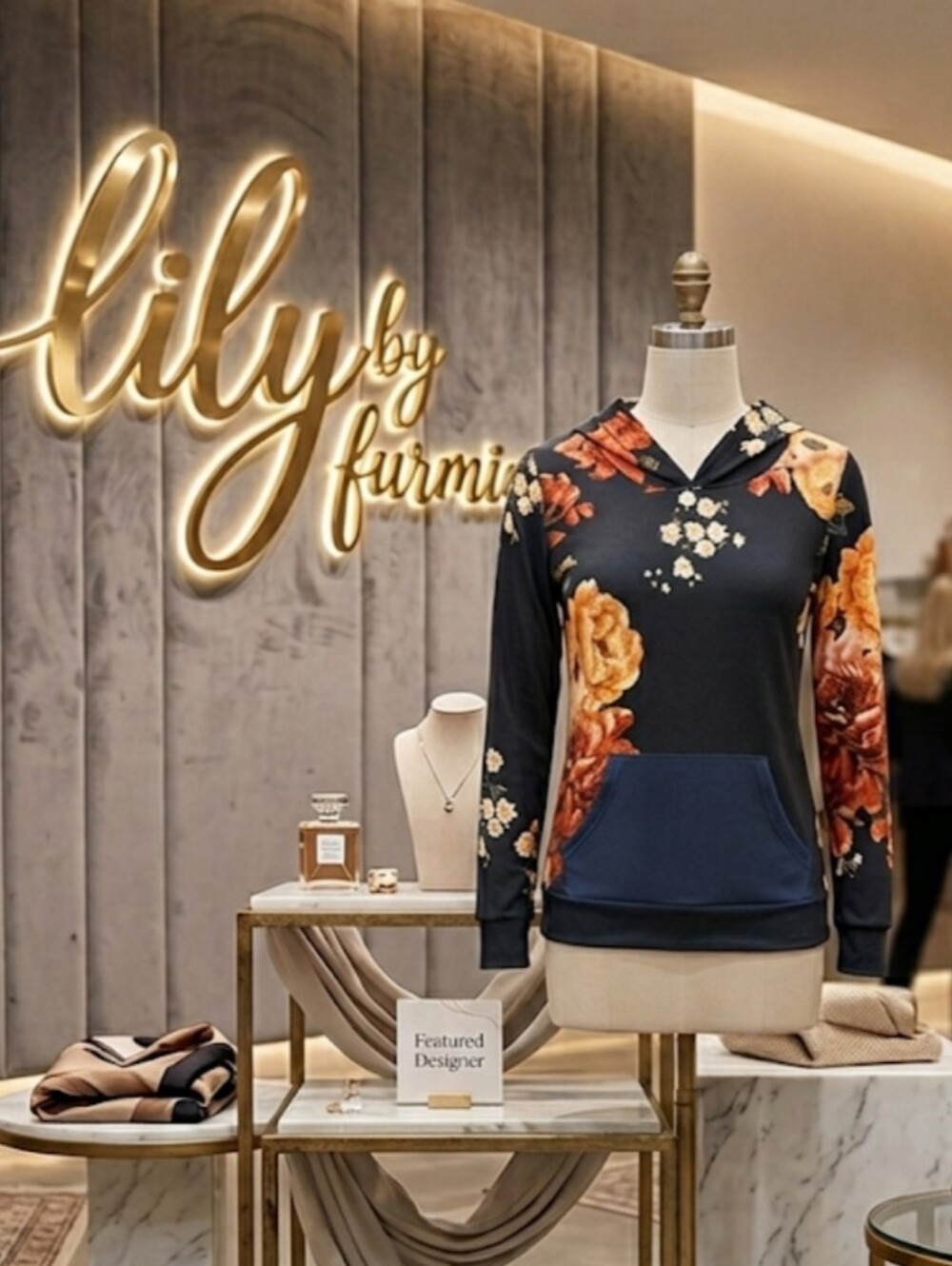 🧡 Lily by Firmiana | Floral Hoodie Sweatshirt with Solid Pocket 🧡